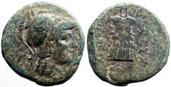 Ancient Coins - Mysia, Pergamon AE20 / Hd of Athena / Trophy of Armor