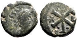 Ancient Coins - Justin I. AE13 Pentanumium. Christogram. Constantinople