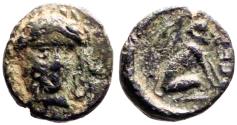 Ancient Coins - Troas, Gergis AE10 Sibyl Herophile / Sphinx