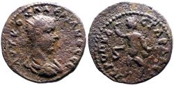 Ancient Coins - Valerian I AE26 Hexassarion. Cilicia, Hierapolis-Castabala. Helios advancing
