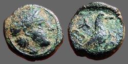 Ancient Coins - Troas, Abydos AE11 Laureate Bust of Apollo / Eagle