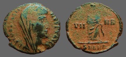 Ancient Coins - Constantine I The Great AE4 Constantine veiled and standing right 
