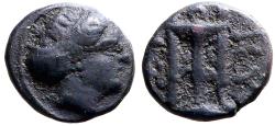 Ancient Coins - Kyzikos, Mysia AE11 Kore Soteira / Tripod Altar