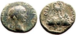 Ancient Coins - Trajan AE16 Cappadocia, Caesarea. Mt. Argaeus w. wreath