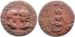 Ancient Coins - Gordian III & Tranquillina AE28 Singara, Mesopotamia. Tyche