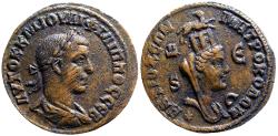 Ancient Coins - Philip I AE29 Antioch, Syria.  turreted & veiled Tyche