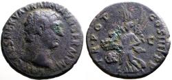 Ancient Coins - Trajan AE27 as. Winged Victory adv. globe w. SPQR