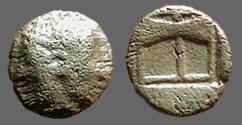 Ancient Coins - Troas, Tenedos AR Obol.  Philomene / Incuse 