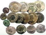 Ancient Coins - 16 Roman coins; 3 silver denarii, 13 billon and AE