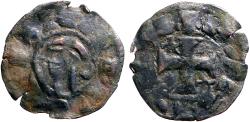World Coins - Spain. Alfonso I 17mm billon denaro. bust left / Cross w. stars