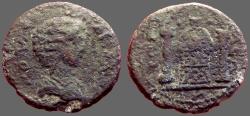 Ancient Coins - Julia Domna AE25  Cult statue of Artemis of Perge in temple