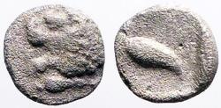 Ancient Coins - Ionia, Miletos AR6 Tetartemorion.  Lion / Eagle