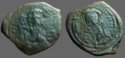 Ancient Coins - Constantine X AE28 Follis  Christ / Bust of Constantine X 