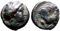 Ancient Coins - Islands off Caria, Rhodes AE11 Nymph Rhodos / Rose