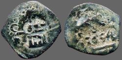 World Coins - Philip III, IV, AE23  4 Maravedis, Castle / Lion left. countermarks
