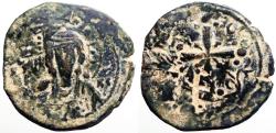 Ancient Coins - Nicephorus III AE27 follis. Bust of Christ facing / Latin Cross, ornamented