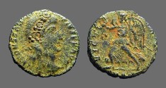 Ancient Coins - Constans AE3 Victory advancing left holding wreath and palm branch.  Scarce 