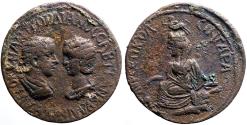 Ancient Coins - Gordian III & Tranquillina AE31 Singara, Mesopotamia. Tyche