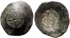 Ancient Coins - Manuel I AE32 Aspron Trachy. Christ / Virgin crowns Manuel