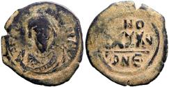 Ancient Coins - Phocas AE32 Follis.  XXXX. year 5.  Constantinople