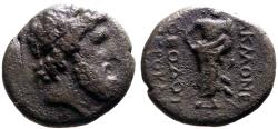 Ancient Coins - Akmoneia, Phrygia AE16 Zeus / Asklepios