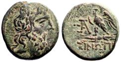 Ancient Coins - Paphlagonia, Sinope AE18 Zeus / Eagle on thunderbolt