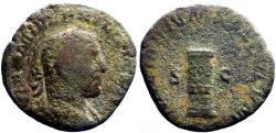 Ancient Coins - Philip I AE28 Sestertius.  Column inscribed COS III