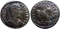 Ancient Coins - Julian II  AE28 Follis. Bull & Eagle. Constantinople