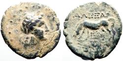 Ancient Coins - Alexandreia, Troas AE18 Apollo in curls / Horse grazing