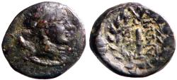 Ancient Coins - Lydia, Sardes AE15 Apollo / Club within oak wreath
