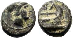Ancient Coins - Macedon. Demetrios I Poliorketes. AE10 Athena / Galley Prow