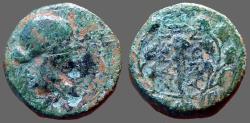 Ancient Coins - Lydia, Sardes, AE15 Apollo / Club within oak wreath.