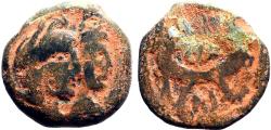 Ancient Coins - Aretas IV & Shuqailat AE17.5 Crossed Cornucopia. Petra