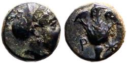 Ancient Coins - Islands off Caria, Rhodes AE10 Nymph Rhodos / Rose
