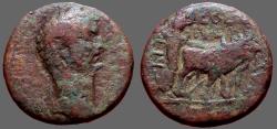 Ancient Coins - Trajan. Phoenicia, Berytus. AE22 Trajan / Founder plowing w. oxen