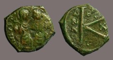 Ancient Coins - Justin & Sophia 1/2 follis.  Thessalonica 
