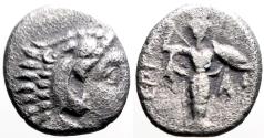 Ancient Coins - Mysia, Pergamon AR Diobol. Herakles / statue of Pallas Athena