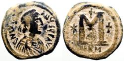 Ancient Coins - Justin I & Justinian I AE27 Follis. Nicomedia.
