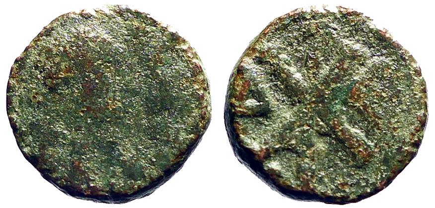 Ancient Coins - Justin I AE pentanummium  Chi-Rho Constantinople.