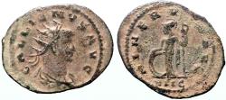 Ancient Coins - Gallienus antoninianus.  Minerva w. shield & spear