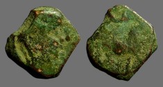 Ancient Coins - Castulo AE17 semis.  Male hd rt / Bull w. crescent above