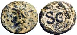 Ancient Coins - Domitian AE21  Bust left / SC within wreath.  Antioch on Orontes
