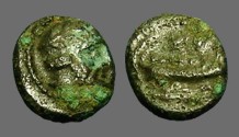 Ancient Coins - Phoenicia AE10 Hd of Herakles / Galley