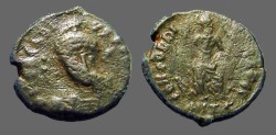 Ancient Coins - Arcadius AE3 Constantinopolis seated w. globe & spear. 
