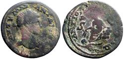 Ancient Coins - Elagabalus AE31 Seleucis and Pieria, Antioch. Tyche seated on rocks