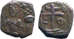 Ancient Coins - Alexius I Comnenus AE15 Tetarteron. Patriarchal cross on two steps.