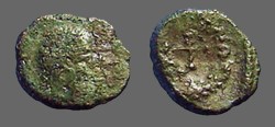 Ancient Coins - Theodosius II AE4 Short cross in wreath 