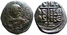 Ancient Coins - Anonymous follis attribt to Romanus III AE30 class B.  Christ / Cross on steps