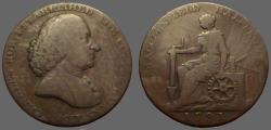 World Coins - Great Britain, Warwickshire, John Wilkinson, AE29.5 Half Penny, 1791