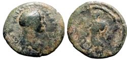 Ancient Coins - Trajan AE18 Pamphylia, Side. Athena w. spear, shield & pomegranate